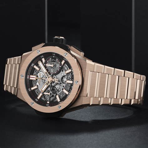 hublot big bang king black strap gold dial watch price|Hublot watch big bang price.